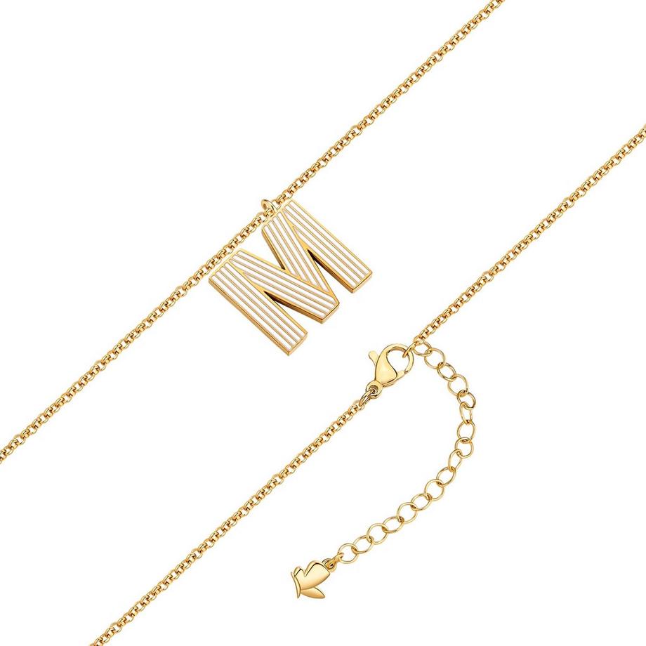 Glanzstücke München  Collier Lettre M Acier Inoxydable 