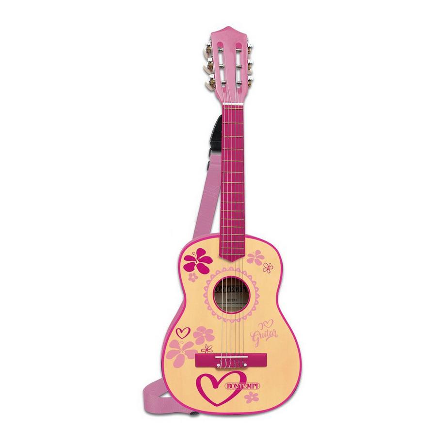 BONTEMPI  Klassische Holzgitarre Pink (75cm) 