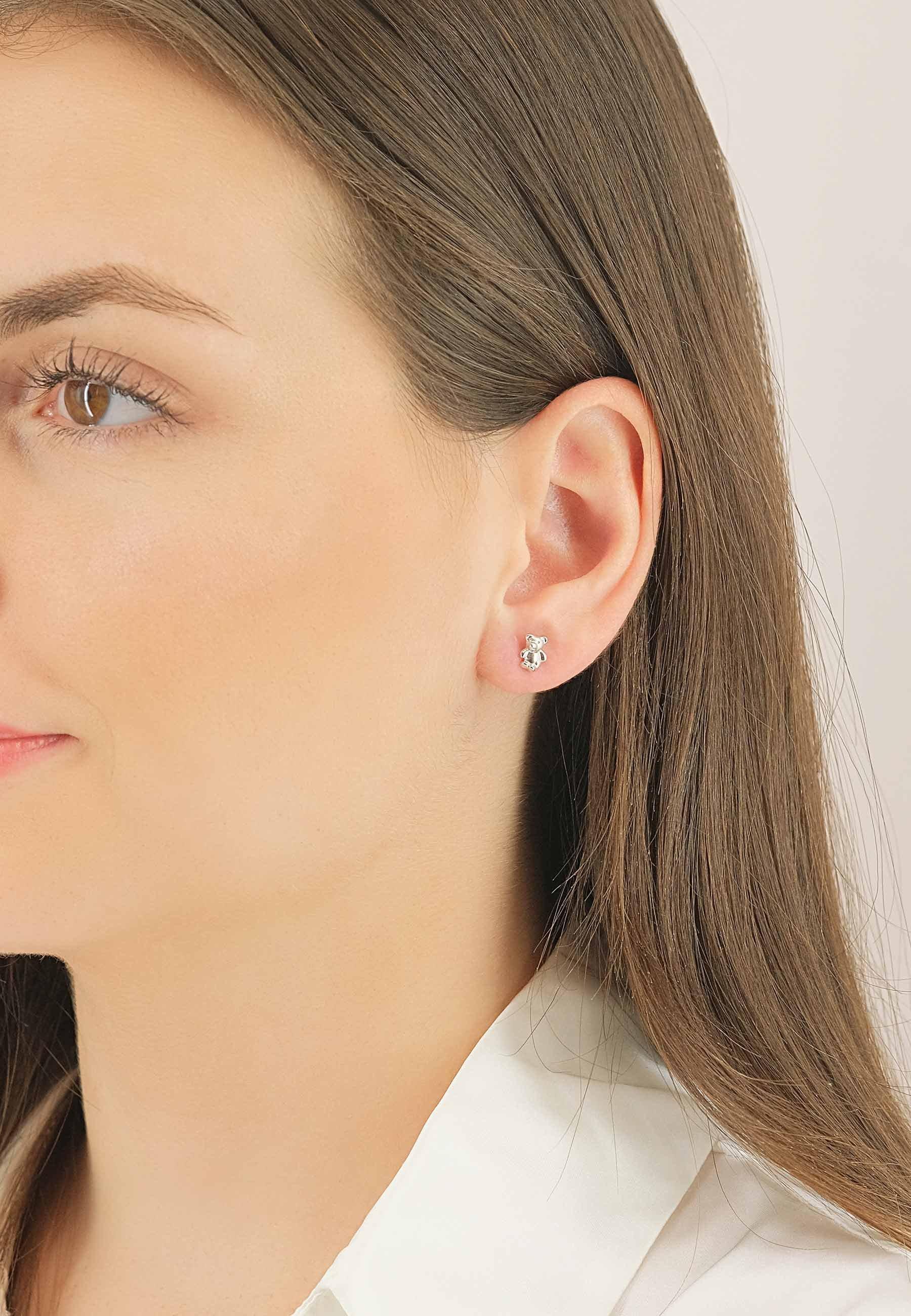 MUAU Schmuck  Ohrstecker Weissgold 750, 8x6mm 