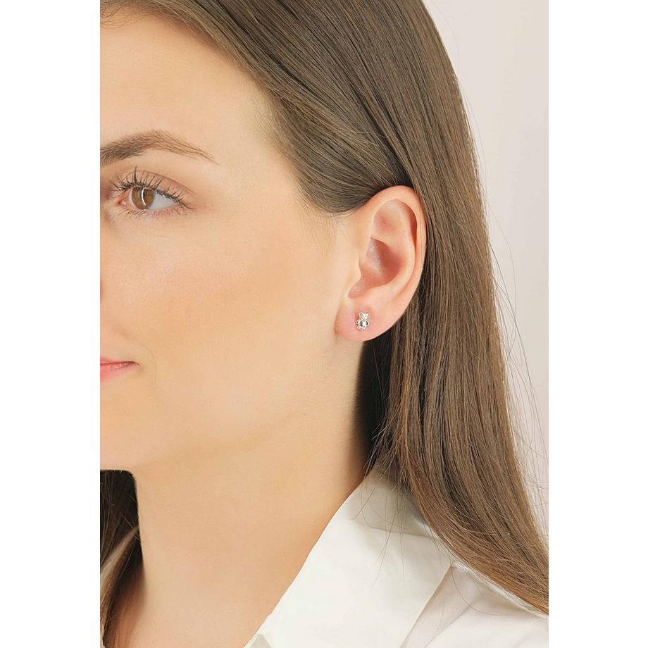 MUAU Schmuck  Ohrstecker Weissgold 750, 8x6mm 