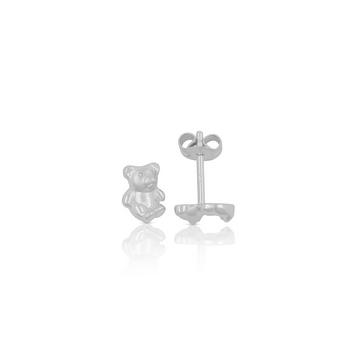 Clous d'oreilles or blanc 750, 8x6mm