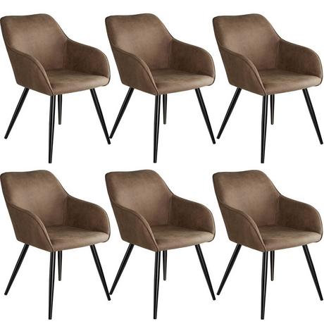 Tectake 6 Chaises Marilyn tissu  