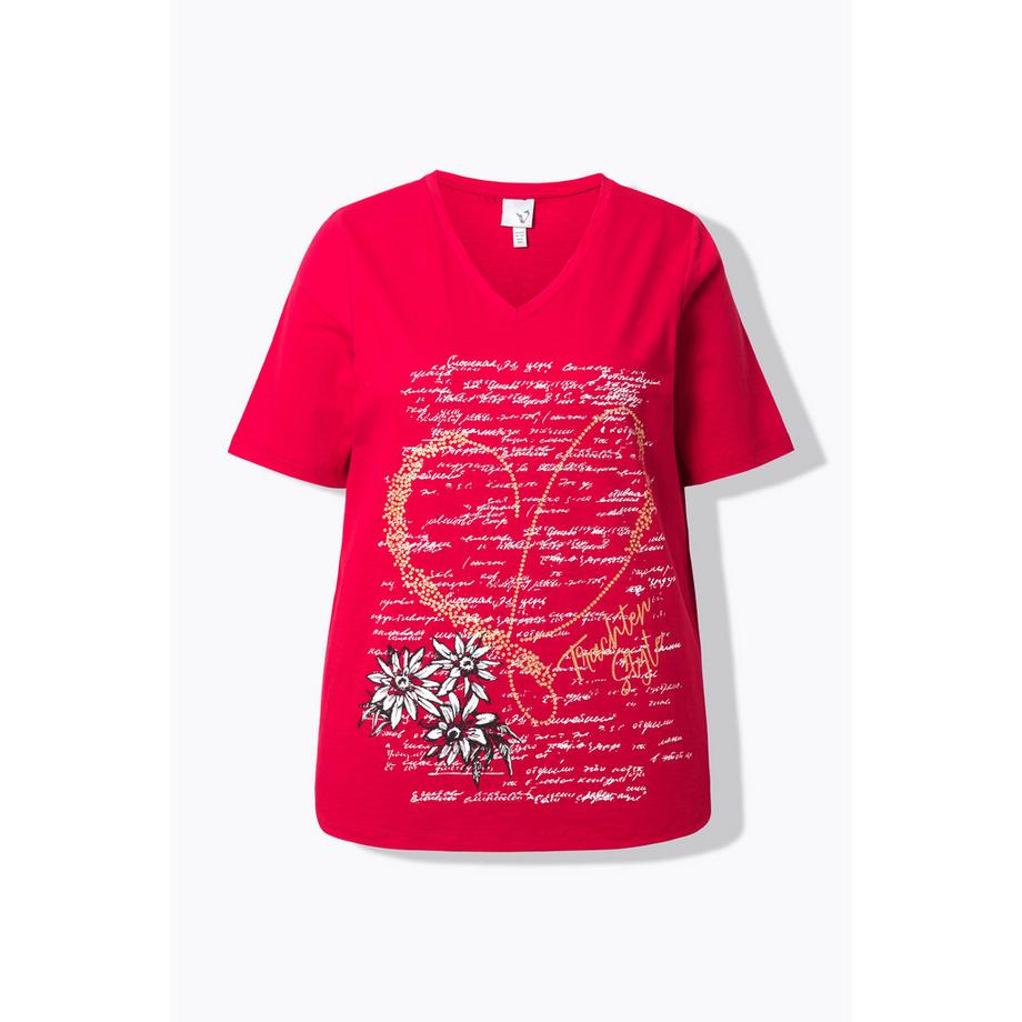 Ulla Popken Classic Trachtenmotiv Col Rond Manches Courtes T-Shirt  