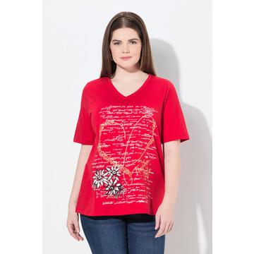 T-shirt classica con design in tradizionale stile Tracht, scollo a girocollo e mezze maniche