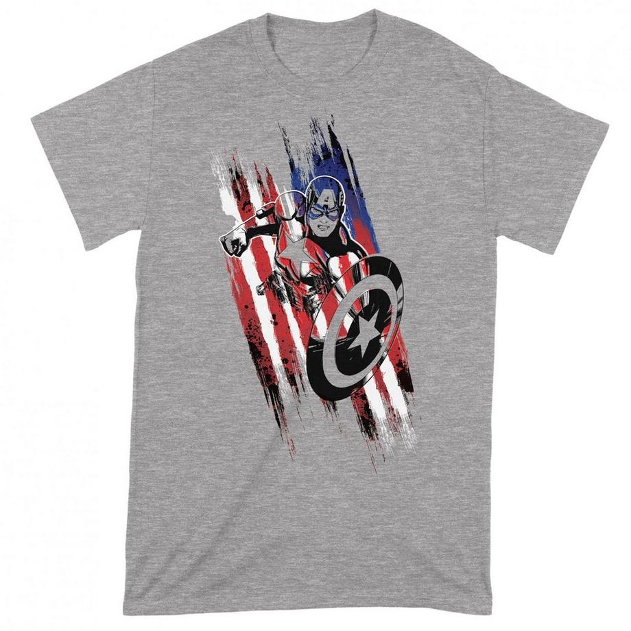 CAPTAIN AMERICA Schild Gestreiftes T-Shirt  