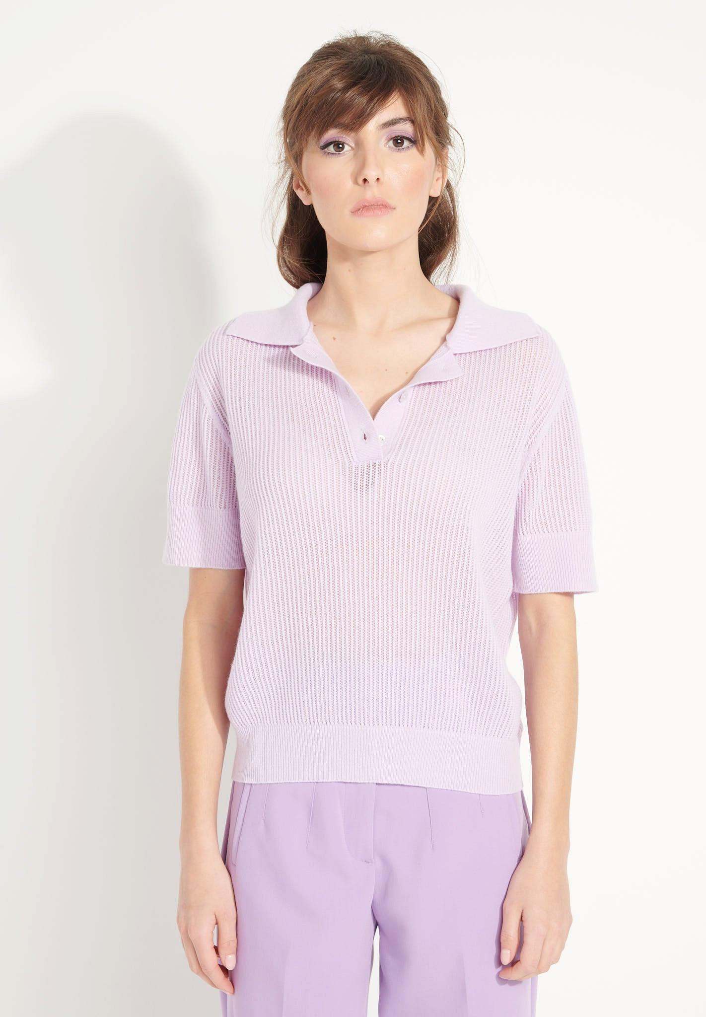 Studio Cashmere8  AVA 1 Polo a maniche corte - 100% cashmere, grezzo 