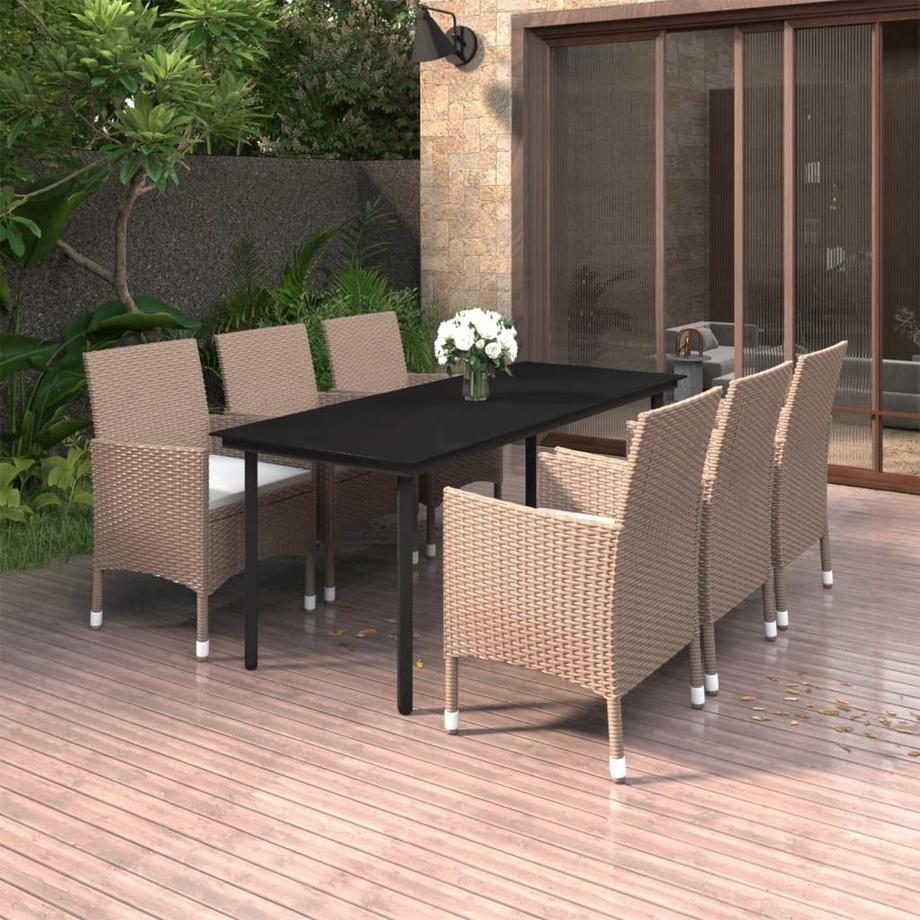 VidaXL set da pranzo da giardino Polirattan  