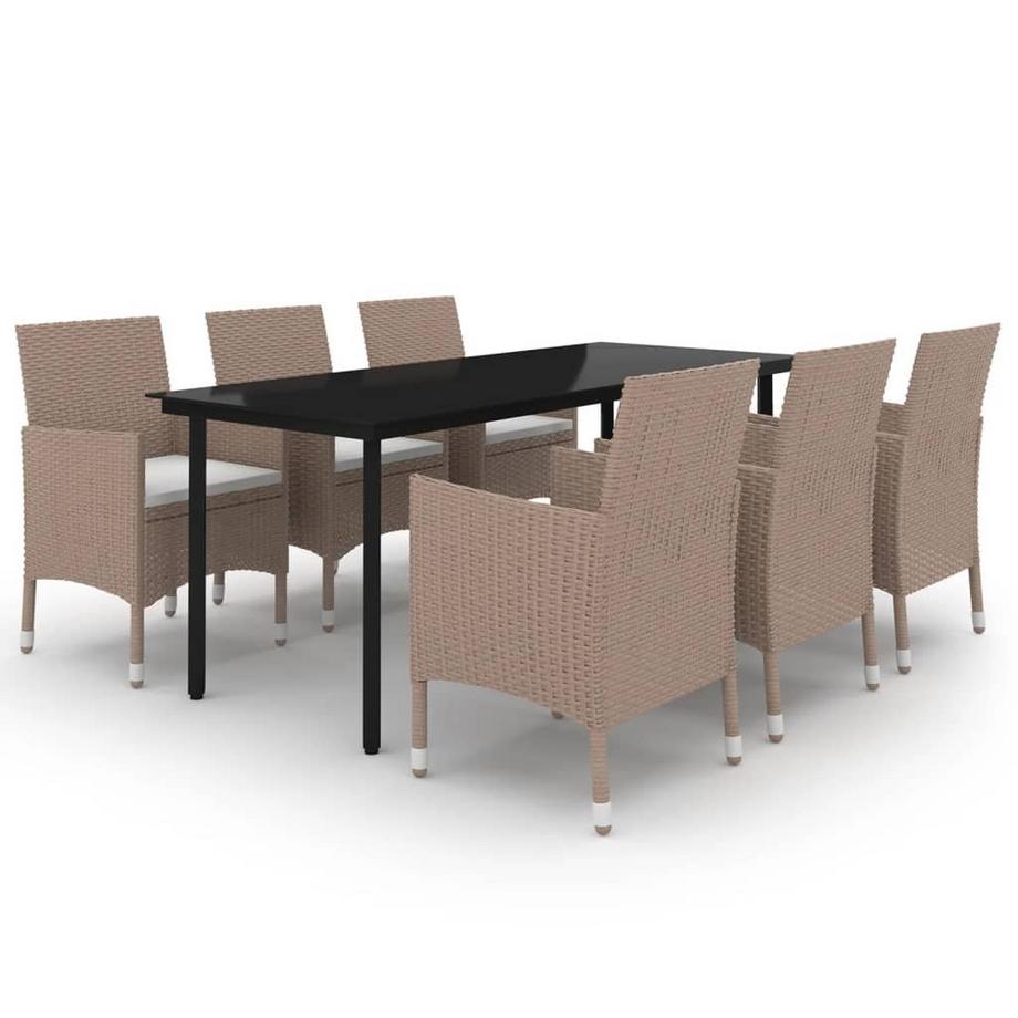 set da pranzo da giardino Polirattan