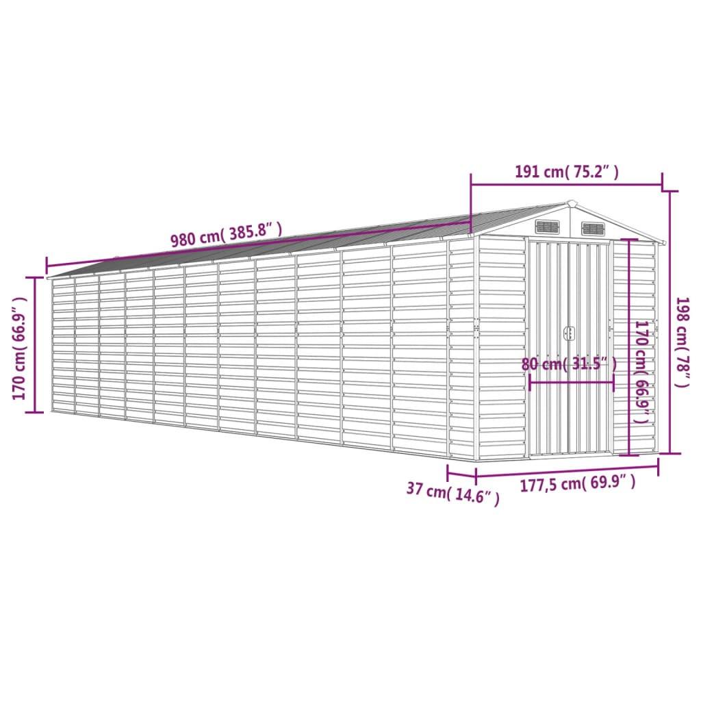 VidaXL Abri de jardin acier  