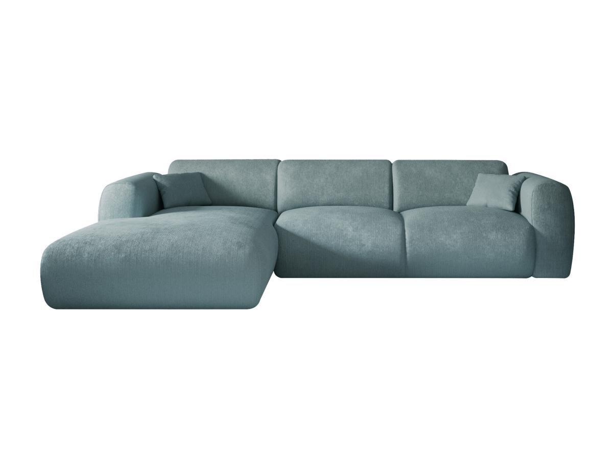 Maison Céphy Grande divano in Tessuto testurizzato blu - Angolo a sinistra - POGNI  