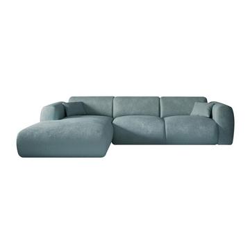 Grande divano in Tessuto testurizzato blu - Angolo a sinistra - POGNI