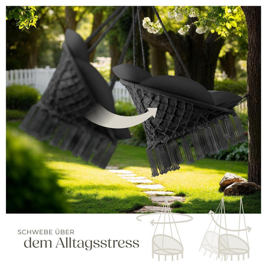 Tectake Poltrona sospesa Samira con spesso cuscino da seduta  