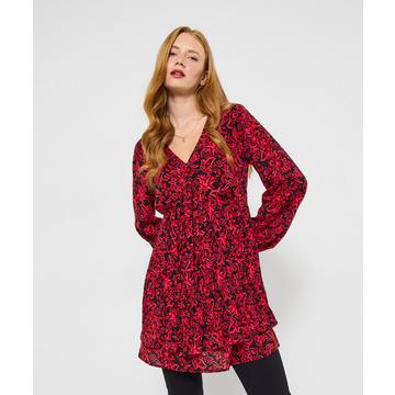 Tunique plissée imprimé floral