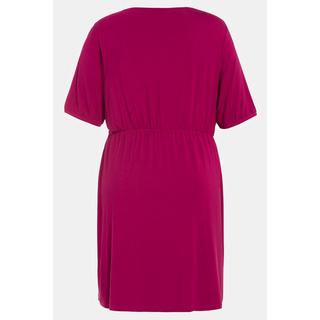 Ulla Popken  Bellieva-Kleid, Jersey, V-Ausschnitt, Halbarm, Quernaht 