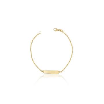 Bébé Bracelet Rundanker Gelbgold 375, 18cm Gravurplatte 1.9cm