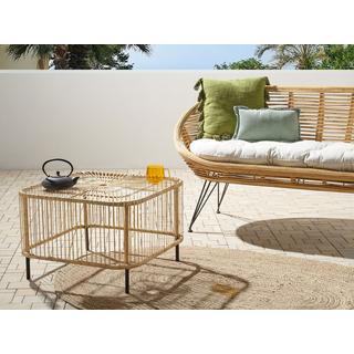 Beliani Couchtisch aus Rattan Boho CESENATICO  