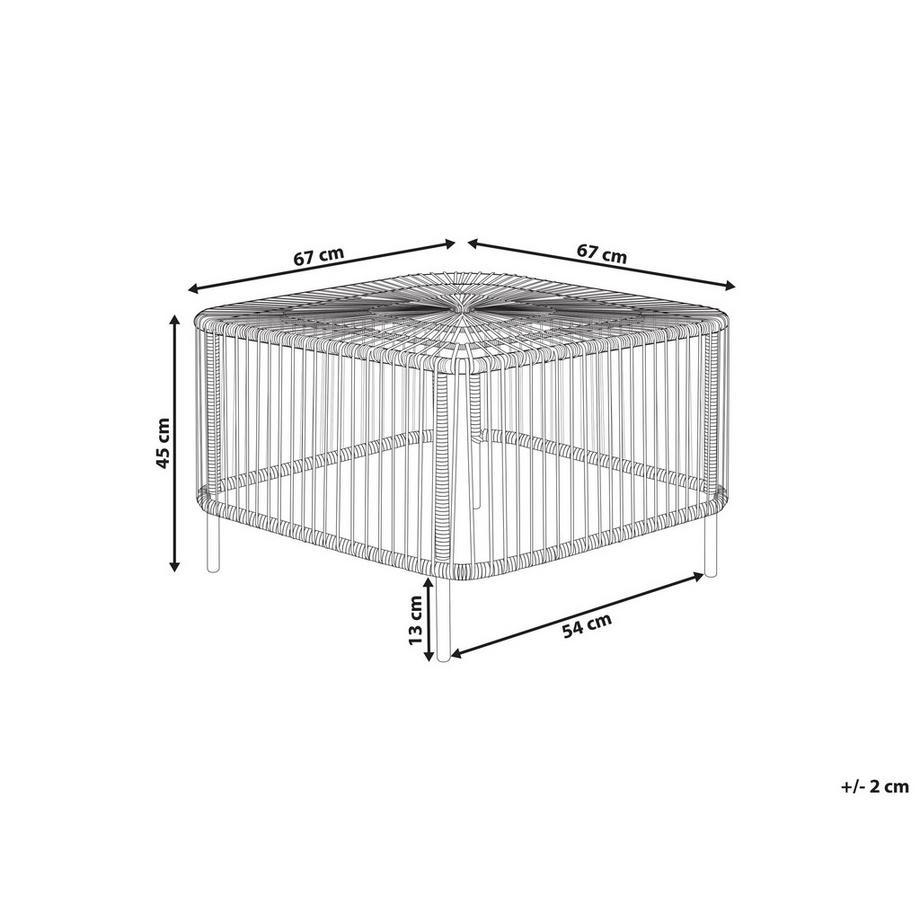 Beliani Tavolino da giardino en Rattan Boho CESENATICO  