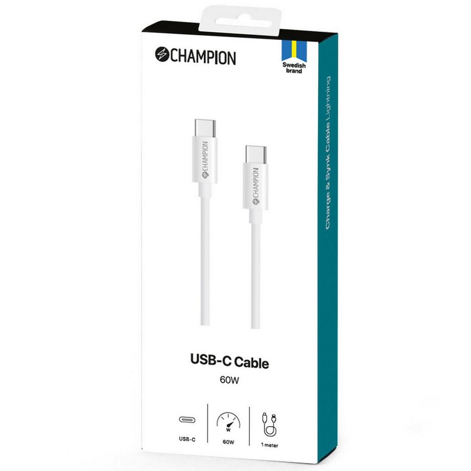 Champion  USB-C-Kabel 60 W 1 m Weiß 