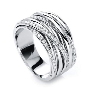 Bague or blanc 750/18C diamant 0.28ct.