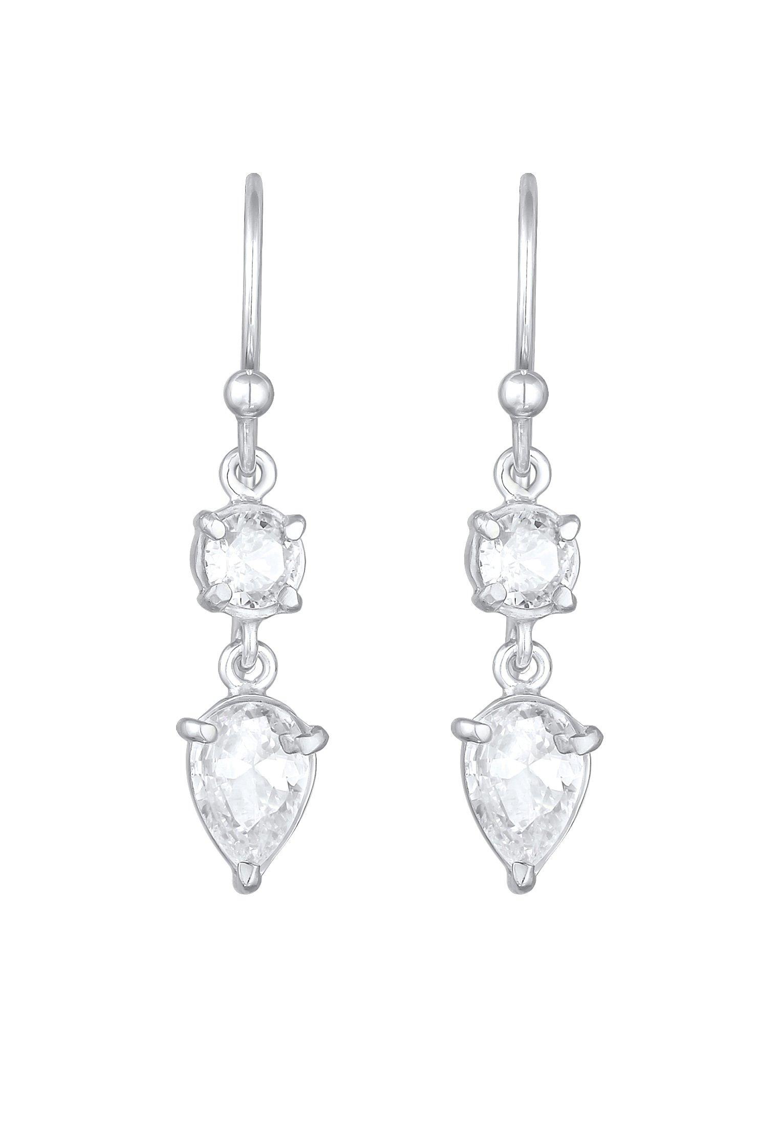 Elli  Boucles d'Oreilles Femmes Pendentif D'oreilles Goutte Solitaire Etincelant Avec Zirconia 