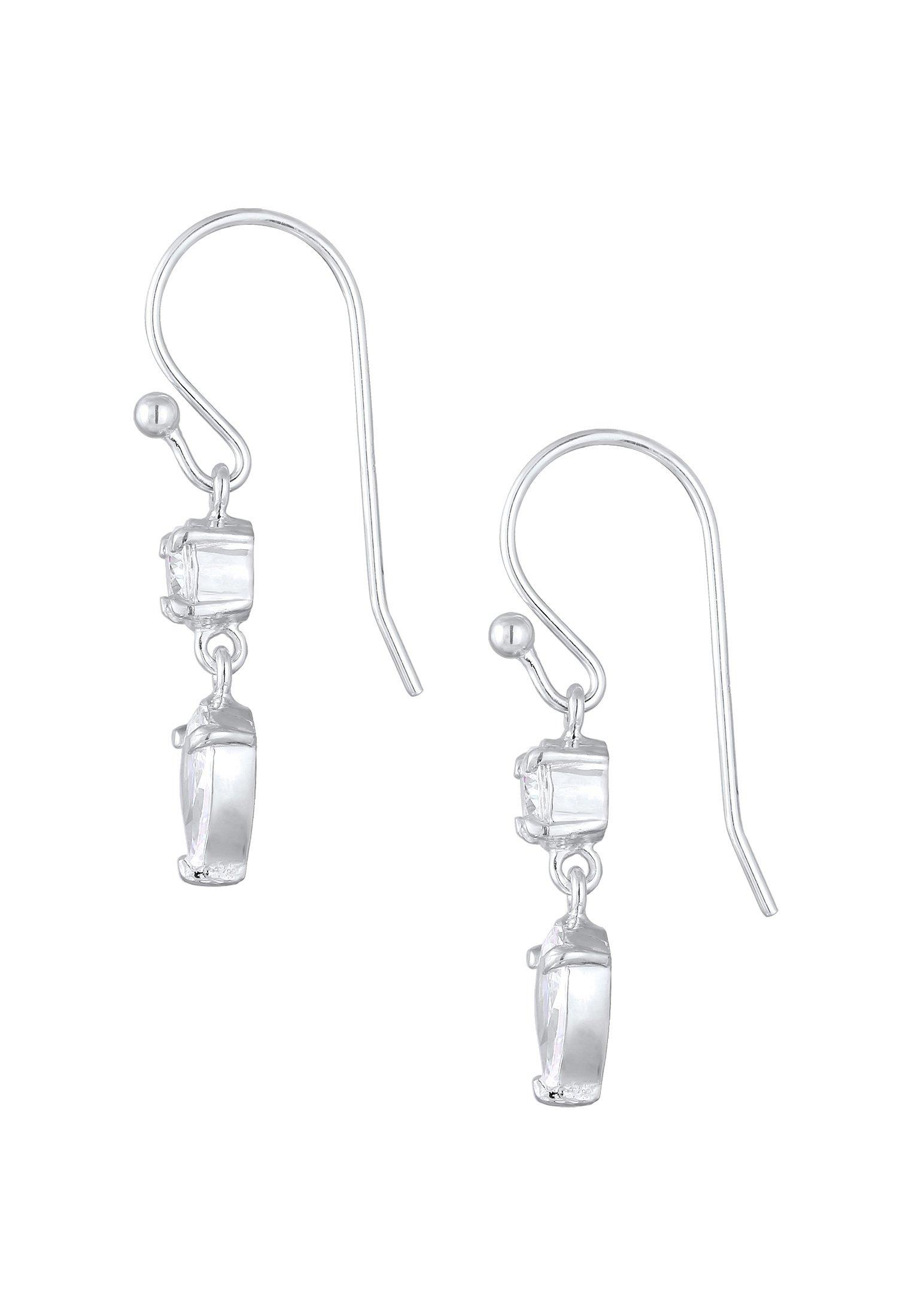 Elli  Boucles d'Oreilles Femmes Pendentif D'oreilles Goutte Solitaire Etincelant Avec Zirconia 