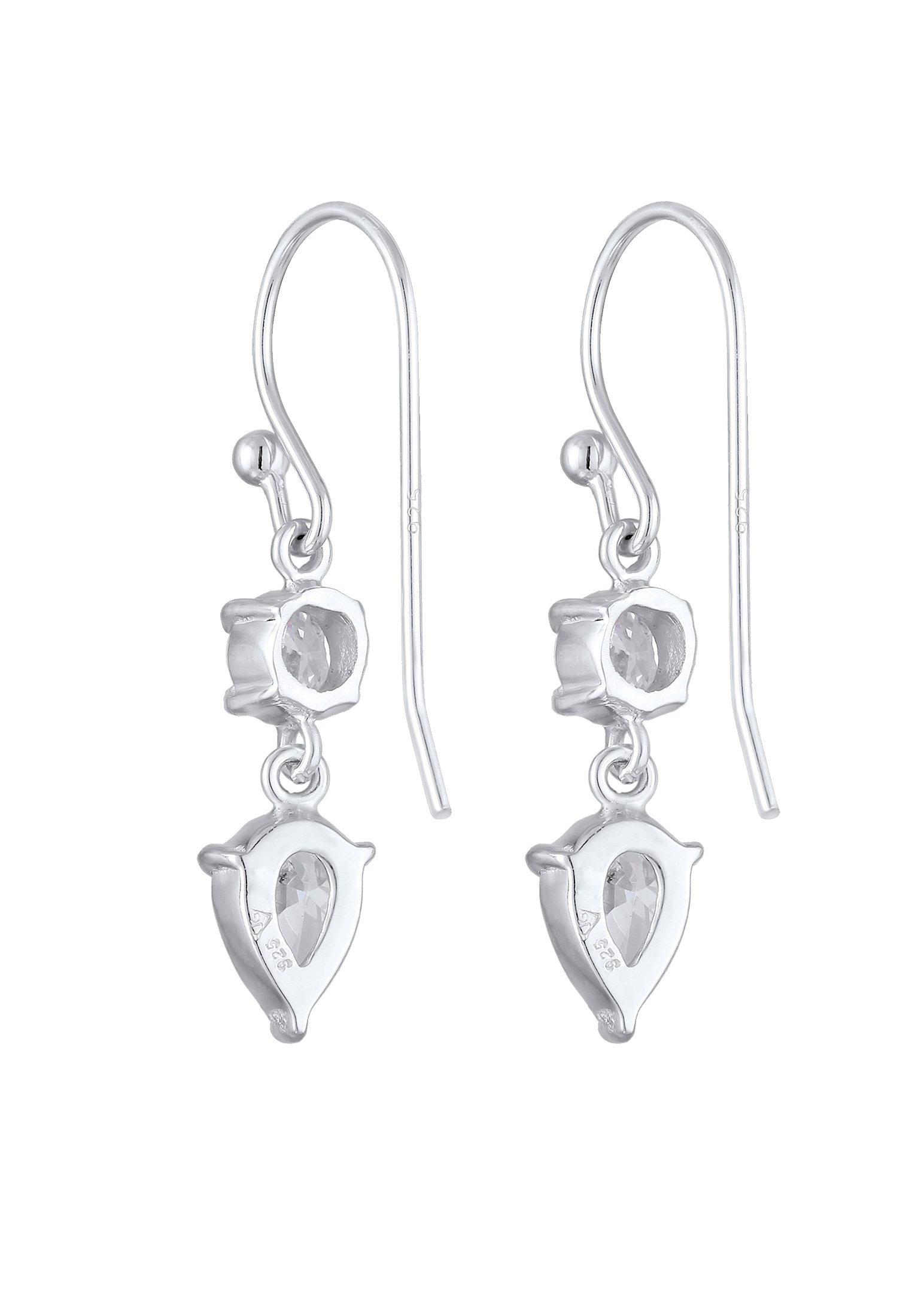 Elli  Boucles d'Oreilles Femmes Pendentif D'oreilles Goutte Solitaire Etincelant Avec Zirconia 