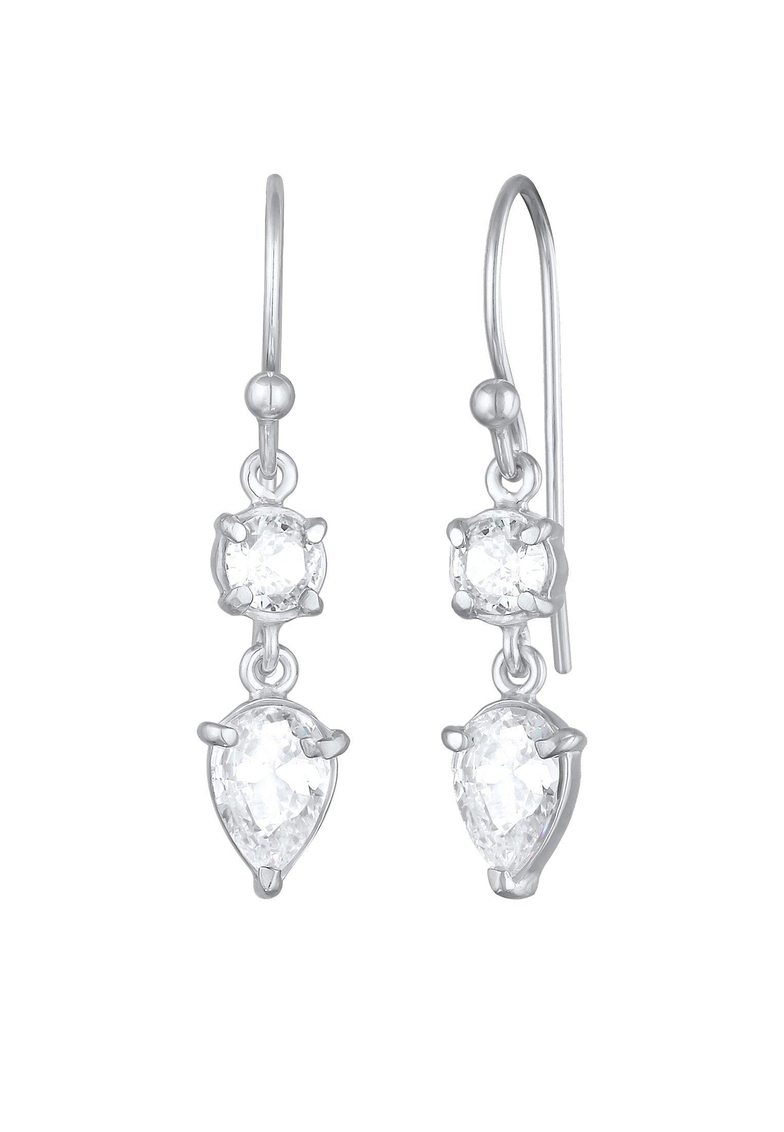 Elli  Boucles d'Oreilles Femmes Pendentif D'oreilles Goutte Solitaire Etincelant Avec Zirconia 