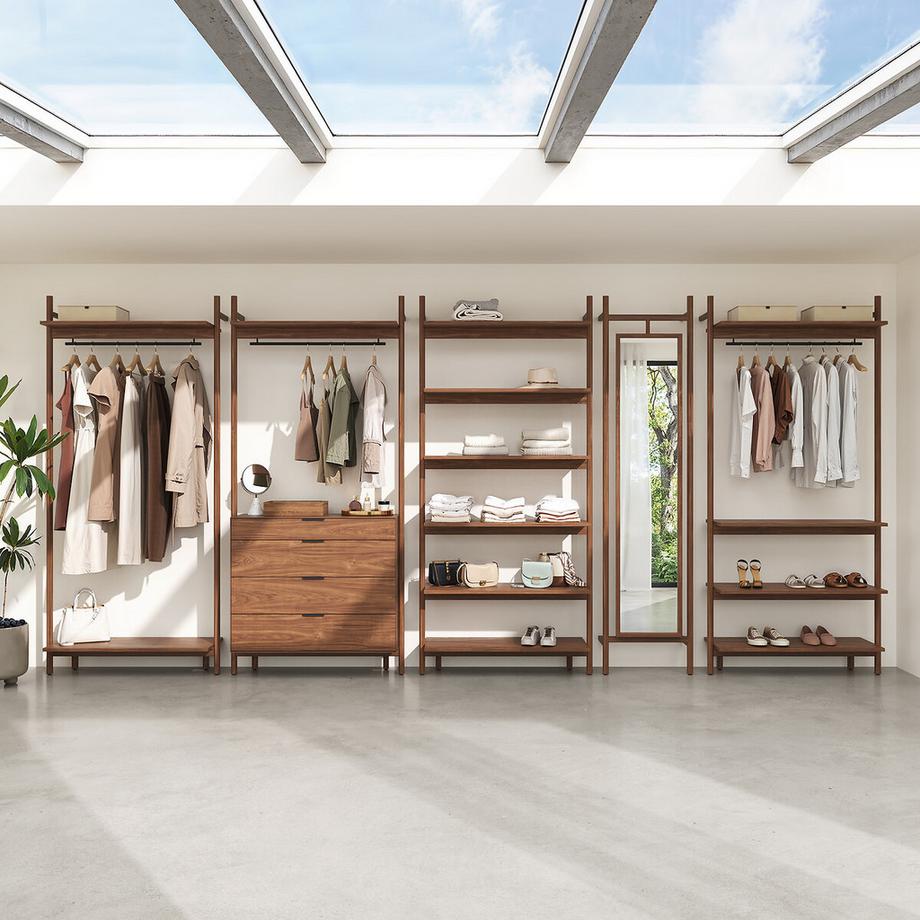 AM.PM Drehbarer Spiegel für begehbare Schränke in Nussbaum und Rory-Furnier  