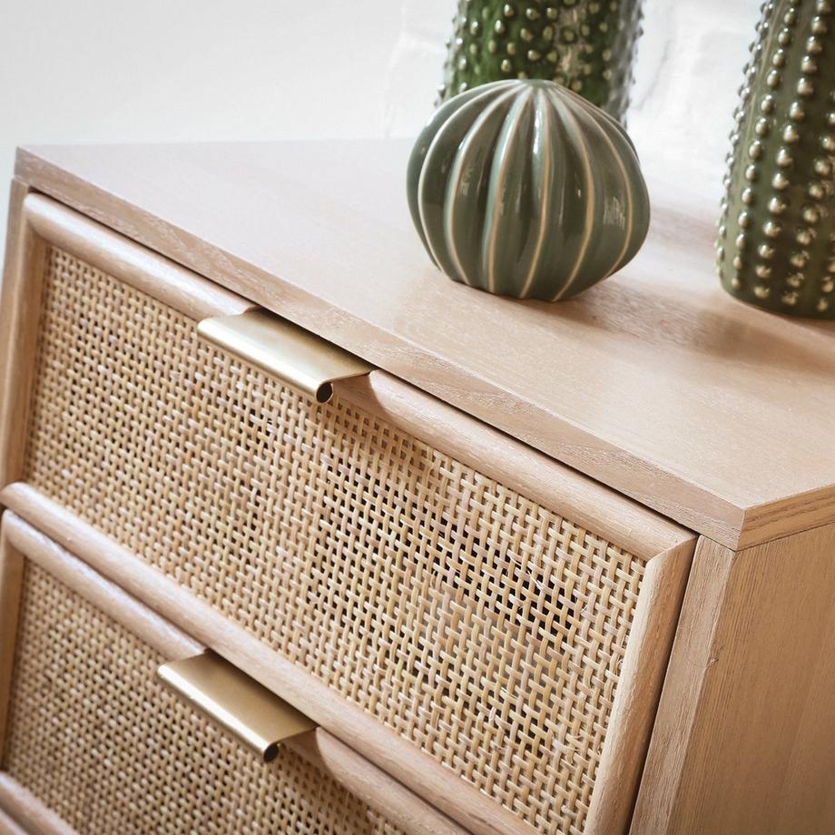 Calicosy Chiffonnier 5 tiroirs façades en rotin naturel - L36.5 x H100.5 cm - MIYA  