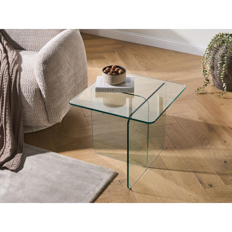 Beliani Table d'appoint en Verre de sécurité Minimaliste AMISK  