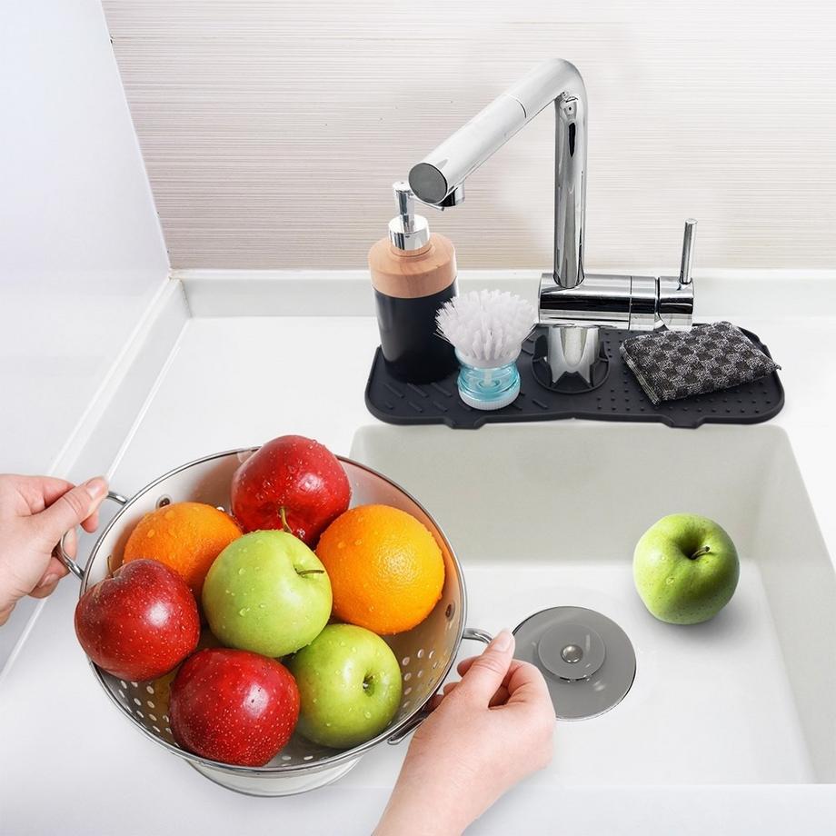 Northio  Tapis d'évier en silicone : protection contre l'humidité et sous-couche pratique 