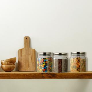 B2X set di 3 barattoli portaoggetti con coperchio da 1100 ml  
