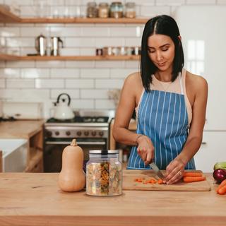 B2X set di 3 barattoli portaoggetti con coperchio da 1100 ml  