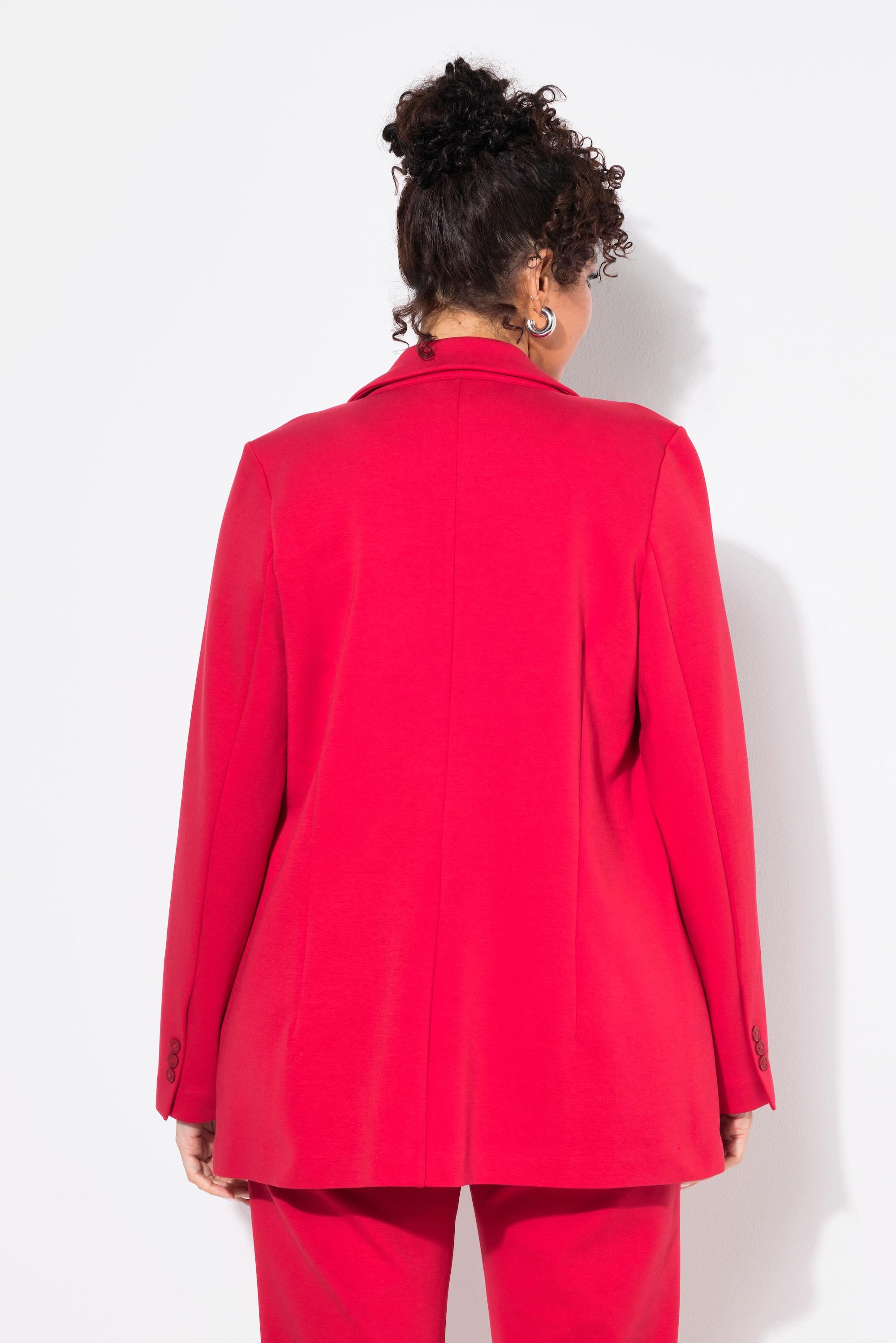 Ulla Popken  Blazer en jersey stretch, ligne en A et col à revers 