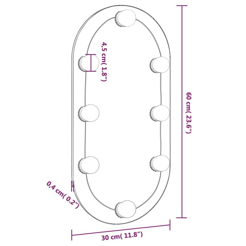 VidaXL specchio con luce LED Vetro  