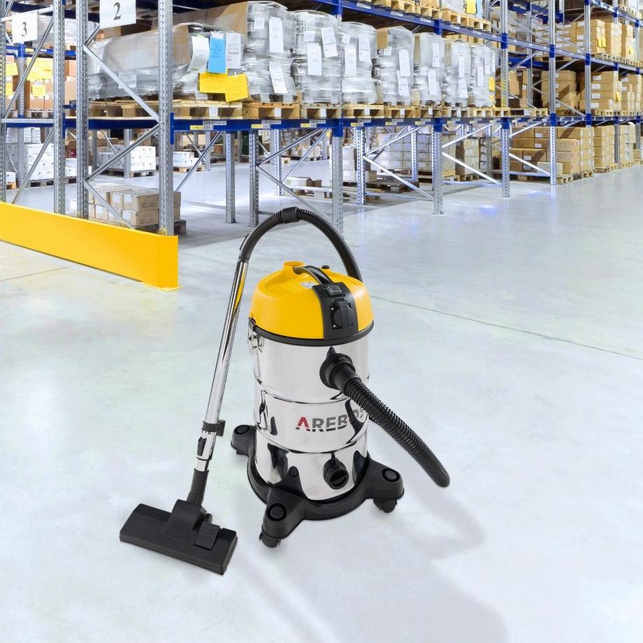 Arebos Industriestaubsauger 5IN1 Staubsauger Nass Trocken 1300 W 30 L  