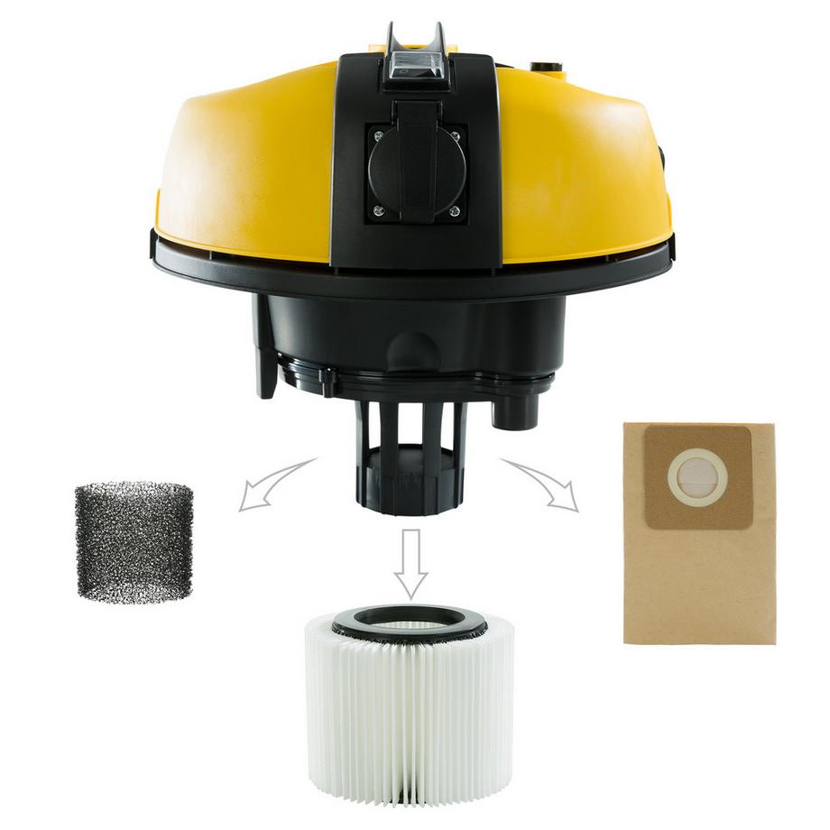 Arebos Industriestaubsauger 5IN1 Staubsauger Nass Trocken 1300 W 30 L  