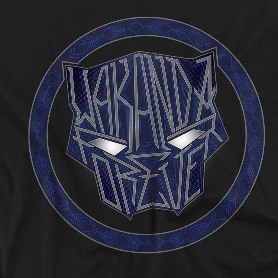 Black Panther Bedrucktes Rundhals T-Shirt  
