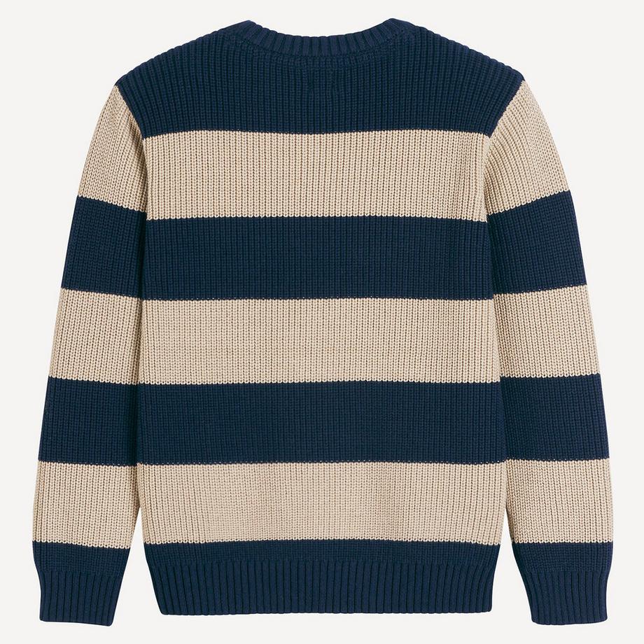 La Redoute Collections  Gestreifter Rundhals-Pullover aus rustikalem Strick 