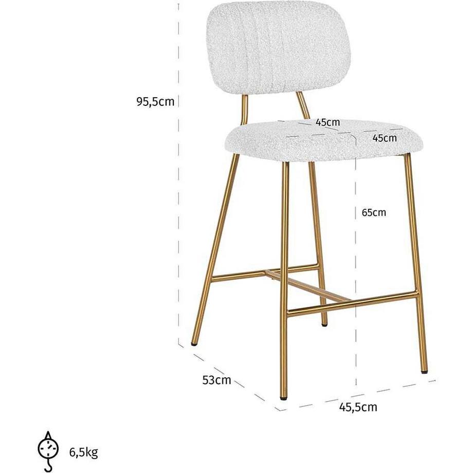 mutoni Barstuhl Xenia weiss gold gebürstet 97  