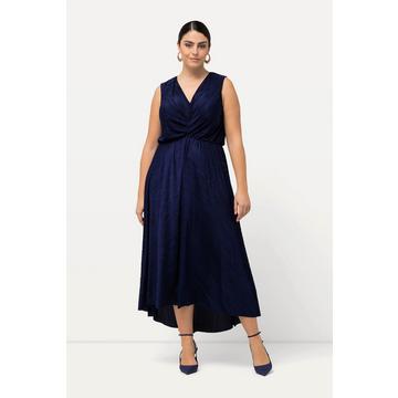 Robe maxi plissée sans manches, drapé et décolleté en V