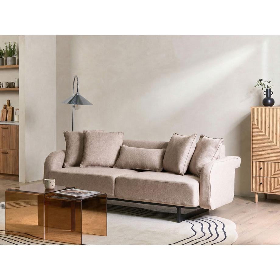 Beliani Canapé 3 places en Tissu Moderne SVANEK  