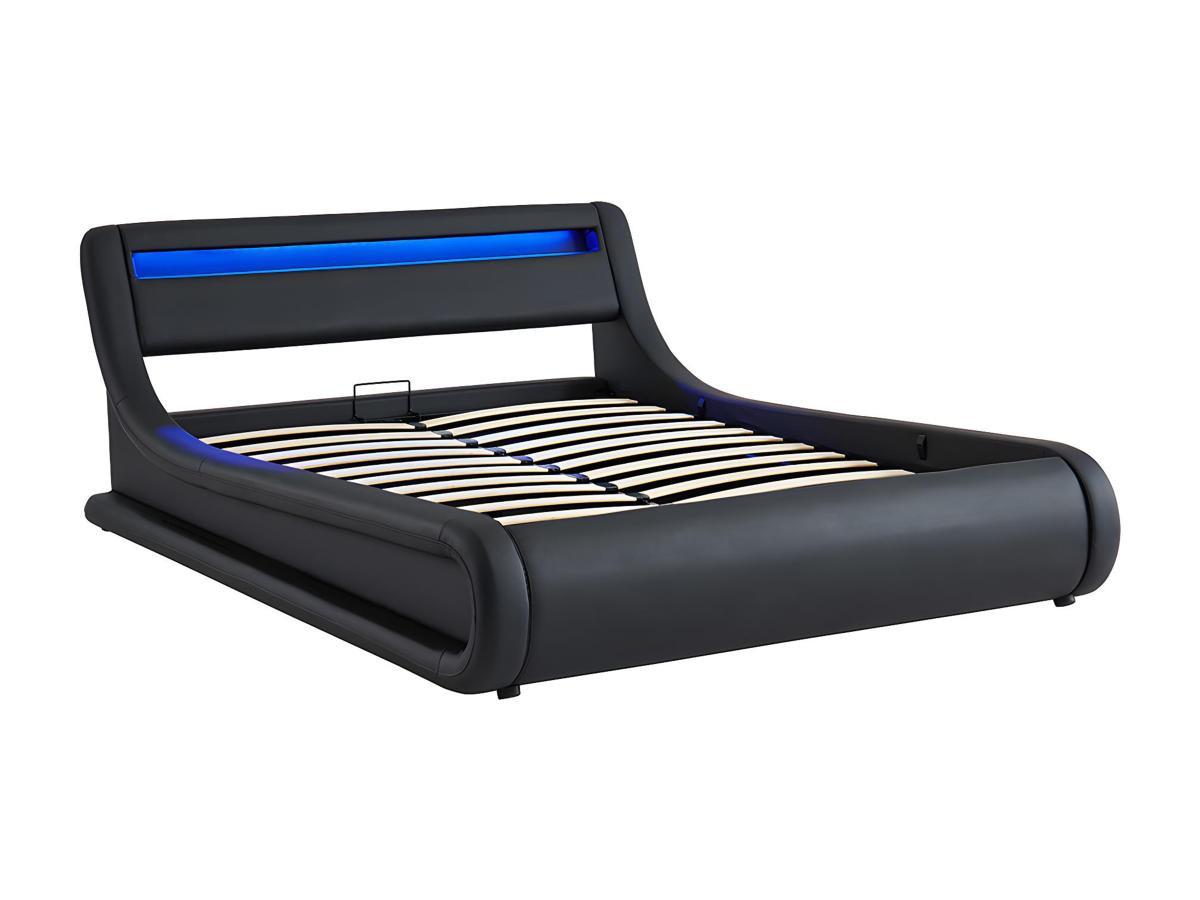 Vente-unique Bett mit Bettkasten LEDBeleuchtung IRIS  