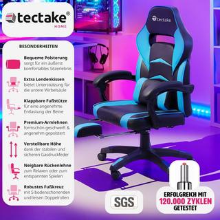 Tectake Racing Bürostuhl Comodo mit Fussstütze  