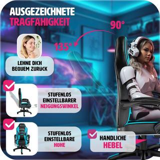 Tectake Racing Bürostuhl Comodo mit Fussstütze  