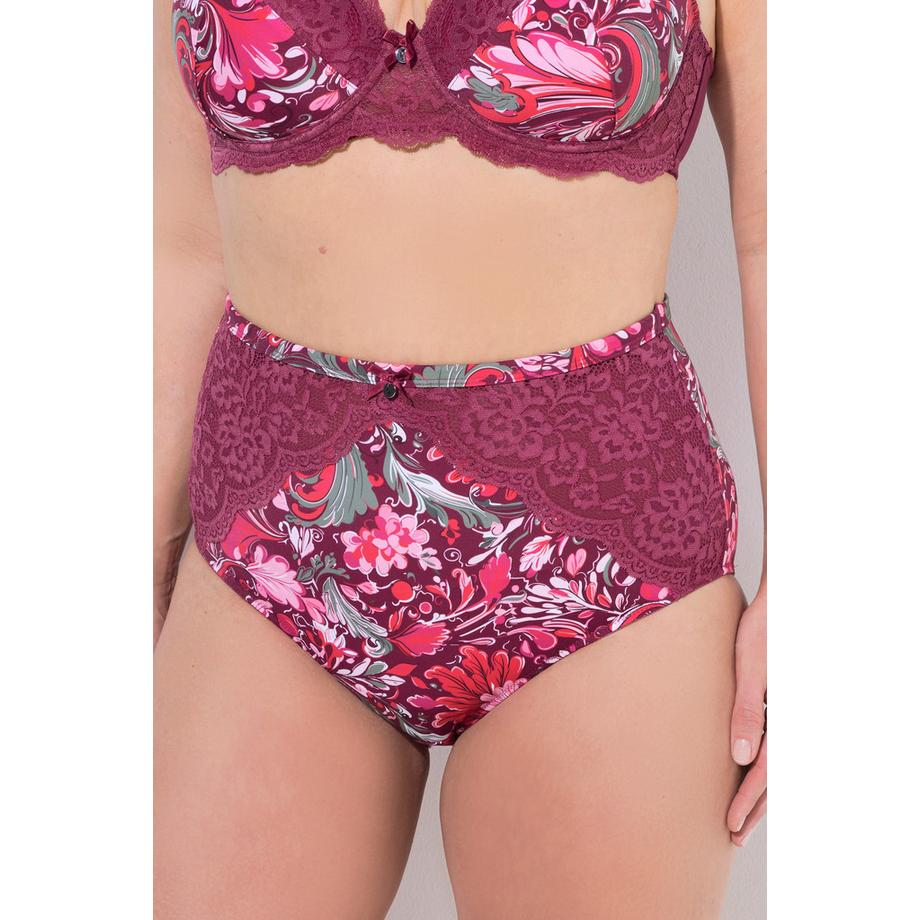 Ulla Popken Culotte Maxi Motif Floral Dentelle Microfibre  