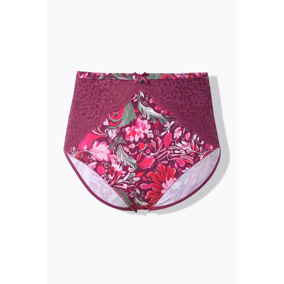 Ulla Popken Culotte Maxi Motif Floral Dentelle Microfibre  