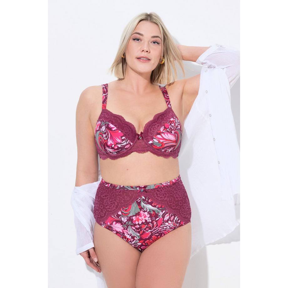 Ulla Popken Culotte Maxi Motif Floral Dentelle Microfibre  