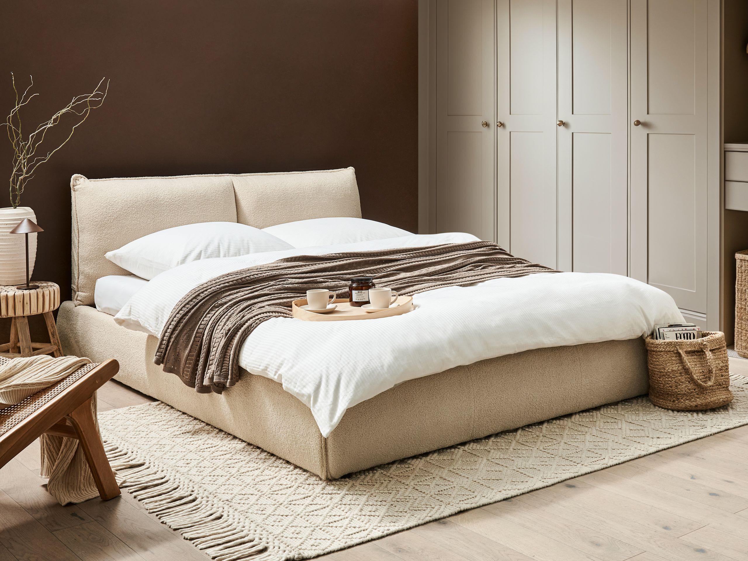 Beliani Letto en Bouclé Moderno VINAY  