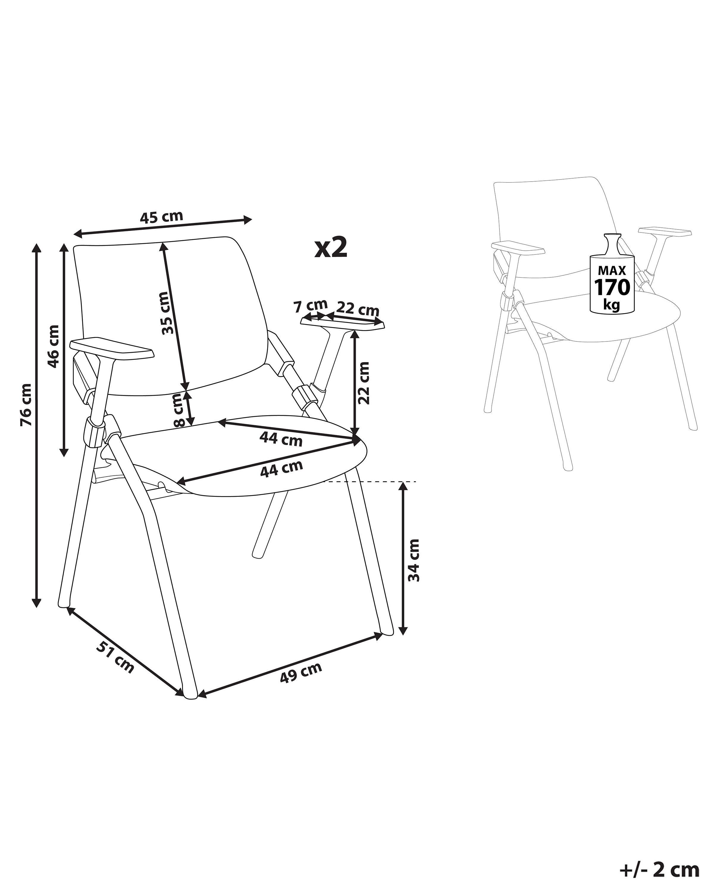 Beliani Lot de 2 chaises en Polyester Moderne VALDEZ  